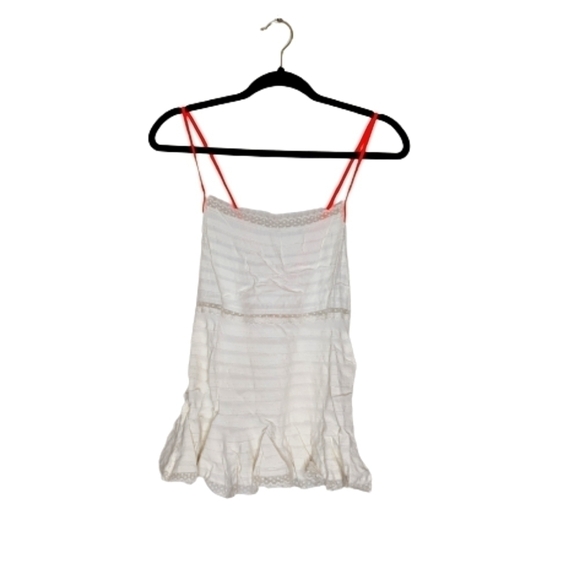Free People Tops - FP One White Lace Cross Top Neon Straps